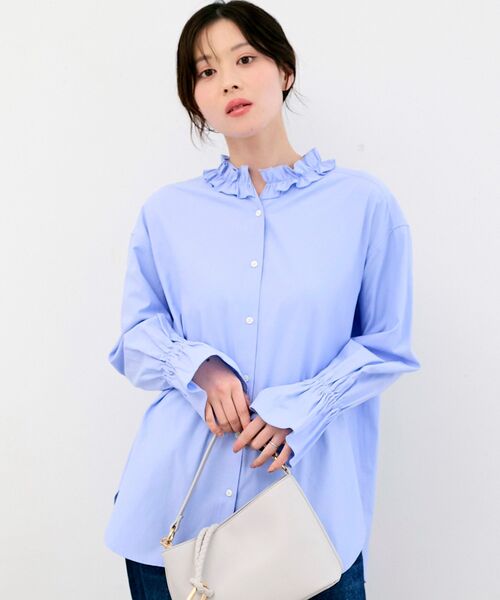 le.coeur blanc（ルクールブラン）の「フリルカラーブラウス（シャツ/ブラウス・レディース・ブルー/オフホワイト/ブルー系その他4・38）」の21枚目の写真