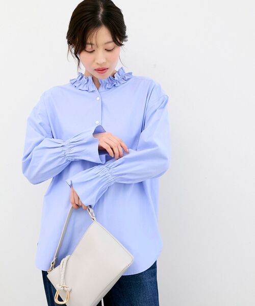le.coeur blanc（ルクールブラン）の「フリルカラーブラウス（シャツ/ブラウス・レディース・ブルー/オフホワイト/ブルー系その他4・38）」の22枚目の写真