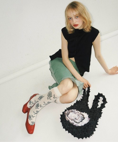 pleated print oyster bag / プリーツプリントバッグ（エコバッグ/サブ 