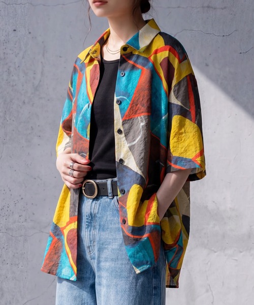 antiqua（アンティカ）の「アート柄 シャツ（シャツ/ブラウス・レディース・マルチ・ONESIZE）」の5枚目の写真