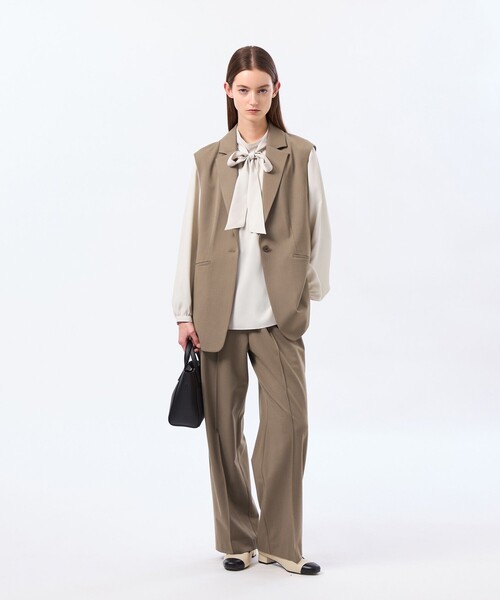 MACKINTOSH PHILOSOPHY(マッキントッシュ フィロソフィー)の「【Alby Easy Pants Wide(アルビーイージーパンツワイド)】ウールツイル製(その他パンツ・レディース・グレー系その他2/ブラウン系その他/ダークネイビー・36/38)」の5枚目の写真