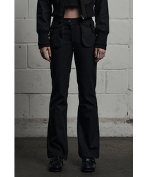 CARGO POCKET COTTON PANTS BLACK