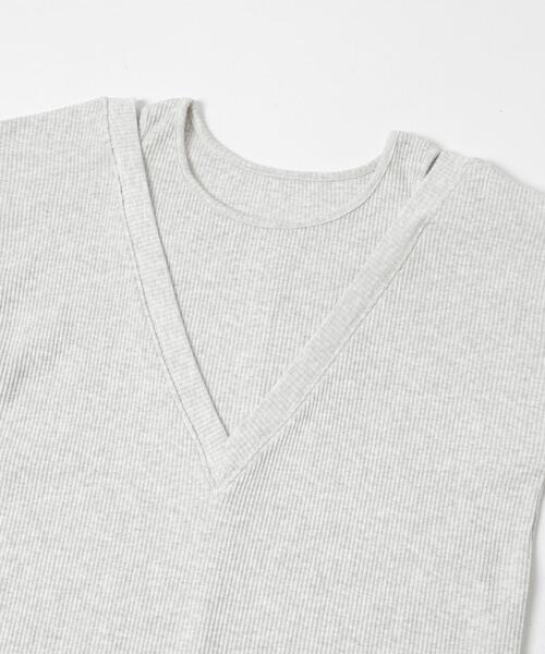 SENSE OF PLACE by URBAN RESEARCH（センスオブプレイスバイアーバンリサーチ）の「レイヤードネックリブワンピース（ワンピース・レディース・オートミール/ブラック/チャコールグレー・S/ONE）」の18枚目の写真