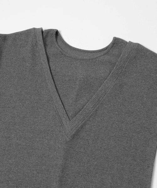 SENSE OF PLACE by URBAN RESEARCH（センスオブプレイスバイアーバンリサーチ）の「レイヤードネックリブワンピース（ワンピース・レディース・オートミール/ブラック/チャコールグレー・S/ONE）」の22枚目の写真