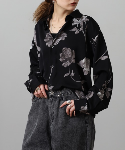 MMMM(エムエムエムエム)の「MMMM/ ローズプリント総柄シャツ/レギュラーカラー(シャツ/ブラウス・メンズ・ブラック/ホワイト・M/L)」の19枚目の写真