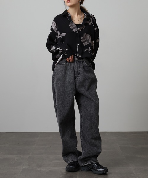 MMMM(エムエムエムエム)の「MMMM/ ローズプリント総柄シャツ/レギュラーカラー(シャツ/ブラウス・メンズ・ブラック/ホワイト・M/L)」の21枚目の写真