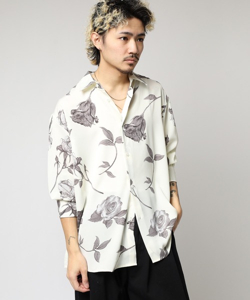 MMMM(エムエムエムエム)の「MMMM/ ローズプリント総柄シャツ/レギュラーカラー(シャツ/ブラウス・メンズ・ブラック/ホワイト・M/L)」の11枚目の写真