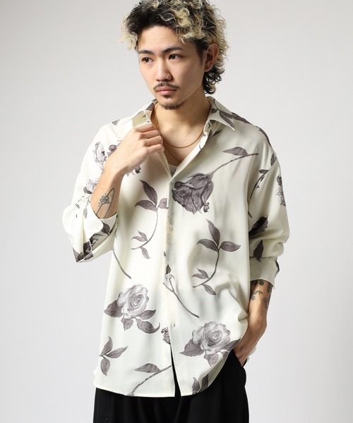 MMMM(エムエムエムエム)の「MMMM/ ローズプリント総柄シャツ/レギュラーカラー(シャツ/ブラウス・メンズ・ブラック/ホワイト・M/L)」の12枚目の写真