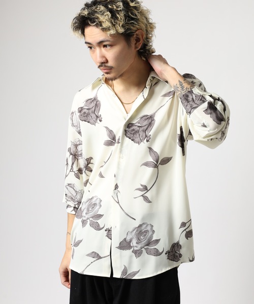 MMMM(エムエムエムエム)の「MMMM/ ローズプリント総柄シャツ/レギュラーカラー(シャツ/ブラウス・メンズ・ブラック/ホワイト・M/L)」の14枚目の写真