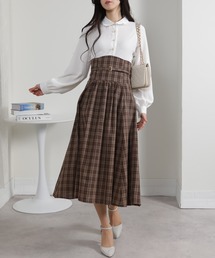 シャツ×細ベルト付ハイウエスト ドッキングワンピース