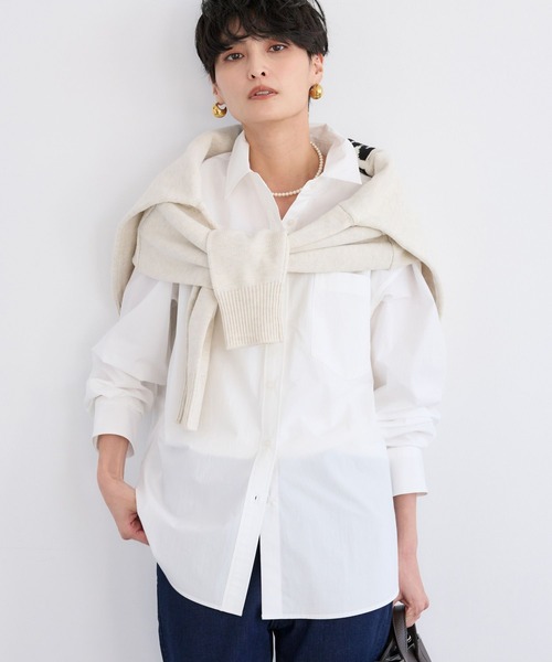 BARNYARDSTORM（バンヤードストーム）の「BARNYARDSTORM / バックタックシャツ / ハンドウォッシャブル（シャツ/ブラウス・レディース・ベージュ/ホワイト/ピンク/サックスブルー・FREE）」の2枚目の写真