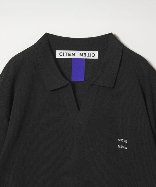 CITEN（シテン）の「＜CITEN＞ペーパーライクニットスキッパーポロシャツ（ポロシャツ・メンズ・ブラック/ライトグレー・L/M）」の7枚目の写真