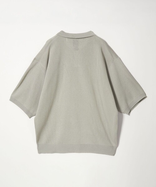 CITEN（シテン）の「＜CITEN＞ペーパーライクニットスキッパーポロシャツ（ポロシャツ・メンズ・ブラック/ライトグレー・L/M）」の3枚目の写真