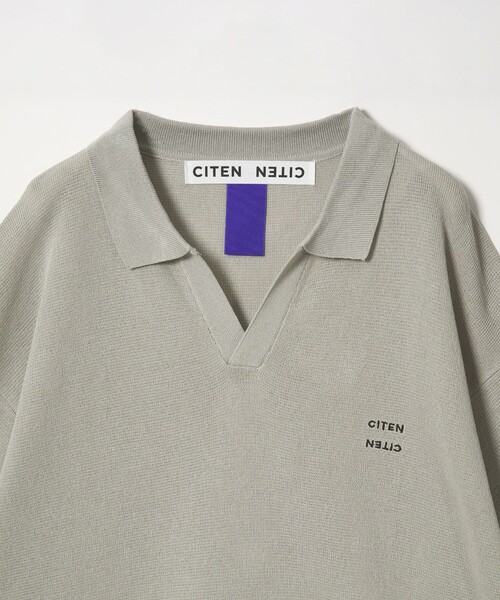 CITEN（シテン）の「＜CITEN＞ペーパーライクニットスキッパーポロシャツ（ポロシャツ・メンズ・ブラック/ライトグレー・L/M）」の4枚目の写真