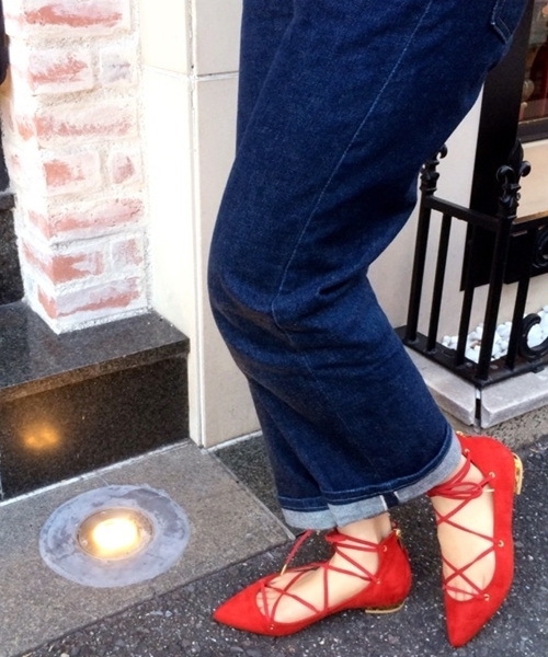 LE TALON（ルタロン）の「【Oggi 5月号掲載】GRISE ポインテッドレースアップフラット◆（その他シューズ・レディース・ブラック/ホワイト/キャメル/レッド・36/38/36.5/37.5/37/35.5）」の4枚目の写真