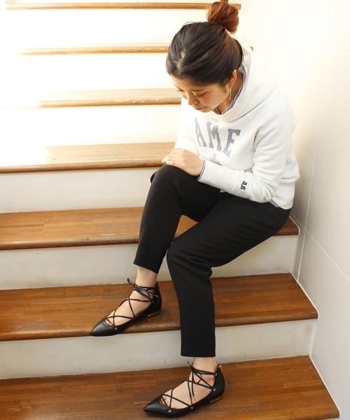 LE TALON（ルタロン）の「【Oggi 5月号掲載】GRISE ポインテッドレースアップフラット◆（その他シューズ・レディース・ブラック/ホワイト/キャメル/レッド・36/38/36.5/37.5/37/35.5）」の20枚目の写真