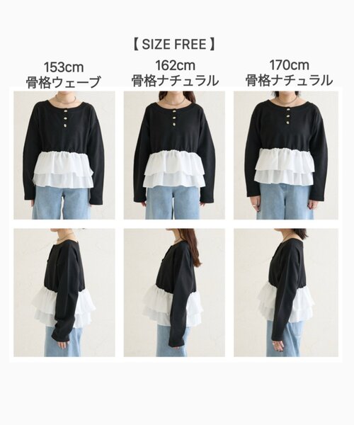 mystic(ミスティック)の「ペプラムヘンリーニット(ニット/セーター・レディース・グレー/ブラック/ミント/アイボリー・FREE)」の6枚目の写真