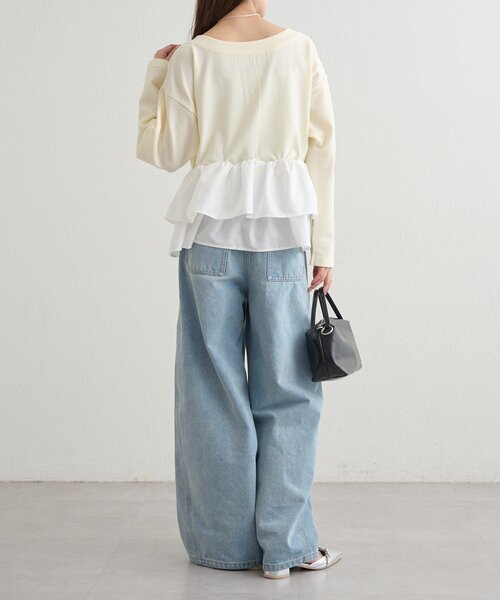 mystic(ミスティック)の「ペプラムヘンリーニット(ニット/セーター・レディース・グレー/ブラック/ミント/アイボリー・FREE)」の5枚目の写真