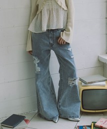 archives | ダメージレースフレアデニム(デニムパンツ)