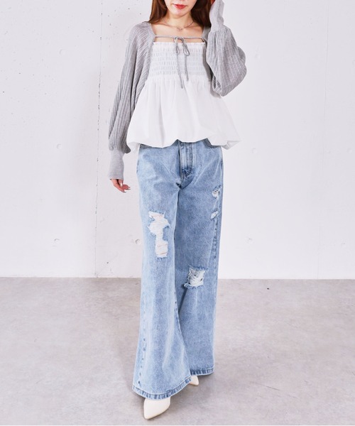 archives(アルシーヴ)の「ダメージレースフレアデニム(デニムパンツ・レディース・グレー/ブルー・SMALL/MEDIUM)」の13枚目の写真