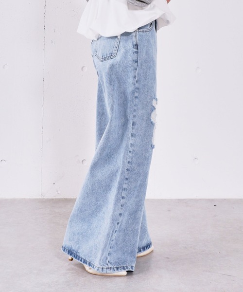 archives(アルシーヴ)の「ダメージレースフレアデニム(デニムパンツ・レディース・グレー/ブルー・SMALL/MEDIUM)」の10枚目の写真