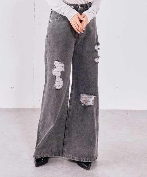 archives(アルシーヴ)の「ダメージレースフレアデニム(デニムパンツ・レディース・グレー/ブルー・SMALL/MEDIUM)」の17枚目の写真