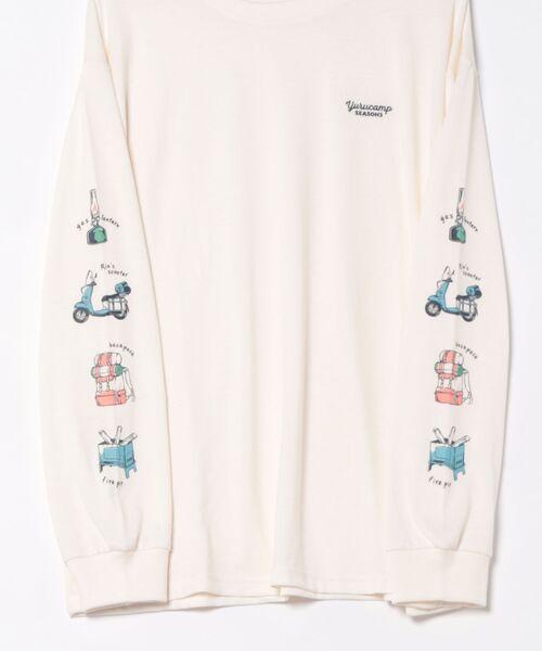 Mac-House（マックハウス）の「ゆるキャン△袖プリントロングスリーブＴシャツ（Tシャツ/カットソー・メンズ・ホワイト・M/L/XL）」の9枚目の写真