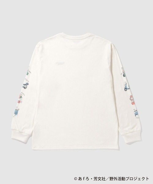 Mac-House（マックハウス）の「ゆるキャン△袖プリントロングスリーブＴシャツ（Tシャツ/カットソー・メンズ・ホワイト・M/L/XL）」の2枚目の写真