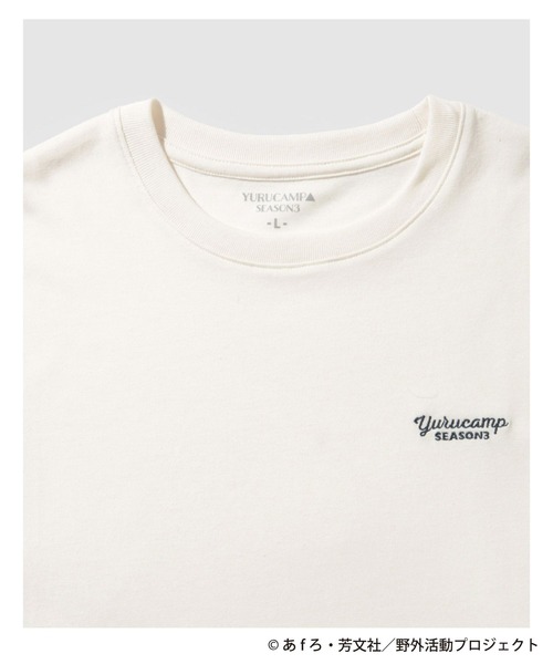 Mac-House（マックハウス）の「ゆるキャン△袖プリントロングスリーブＴシャツ（Tシャツ/カットソー・メンズ・ホワイト・M/L/XL）」の3枚目の写真
