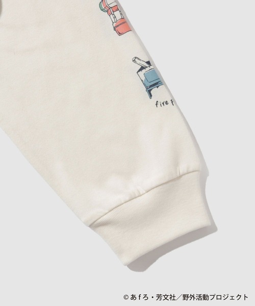 Mac-House（マックハウス）の「ゆるキャン△袖プリントロングスリーブＴシャツ（Tシャツ/カットソー・メンズ・ホワイト・M/L/XL）」の4枚目の写真