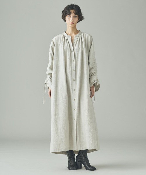 Curensology（カレンソロジー）の「Curensology(カレンソロジー)/コットンヘンプワンピース（ワンピース・レディース・ベージュ/ブラック・FREE）」の2枚目の写真