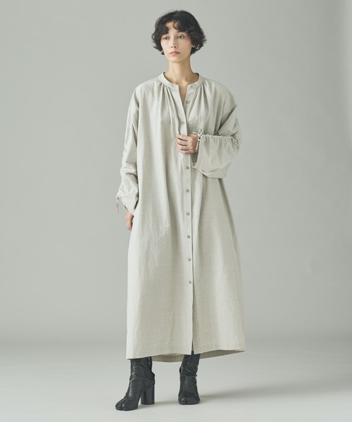 Curensology（カレンソロジー）の「Curensology(カレンソロジー)/コットンヘンプワンピース（ワンピース・レディース・ベージュ/ブラック・FREE）」の3枚目の写真