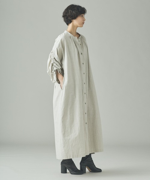 Curensology（カレンソロジー）の「Curensology(カレンソロジー)/コットンヘンプワンピース（ワンピース・レディース・ベージュ/ブラック・FREE）」の7枚目の写真