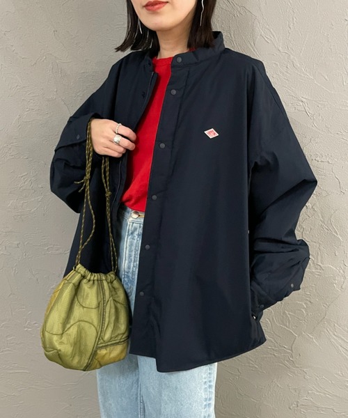DANTON（ダントン）の「【WEB限定】[DANTON/ダントン] ポプリン 中綿入り シャツジャケット（その他アウター・レディース・オリーブ/ネイビー・40/38）」の6枚目の写真