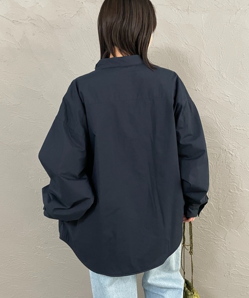 DANTON（ダントン）の「【WEB限定】[DANTON/ダントン] ポプリン 中綿入り シャツジャケット（その他アウター・レディース・オリーブ/ネイビー・40/38）」の8枚目の写真