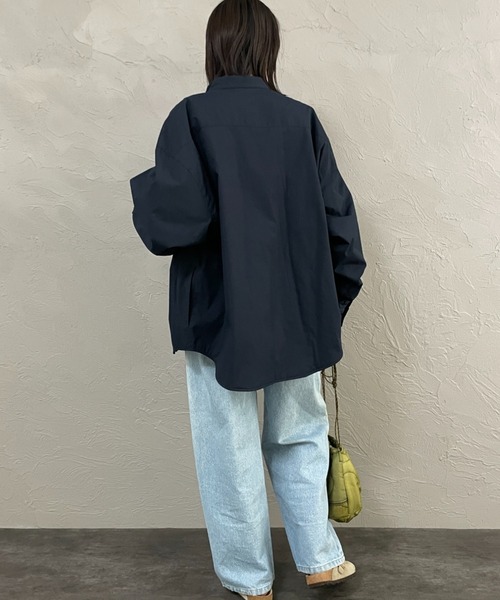 DANTON（ダントン）の「【WEB限定】[DANTON/ダントン] ポプリン 中綿入り シャツジャケット（その他アウター・レディース・オリーブ/ネイビー・40/38）」の11枚目の写真