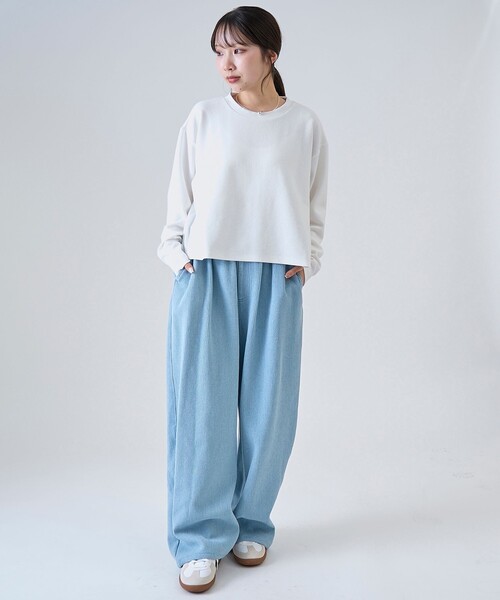 RONEL(ロネル)の「【RONEL】ジャガードデニムパンツ(デニムパンツ・レディース・ライトブルー・M/S)」の4枚目の写真