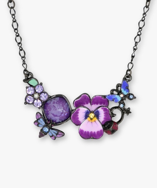 ANNA SUI(アナスイ)の「フラワーモチーフ ネックレス(ネックレス・レディース・パープル・FREE)」の1枚目の写真
