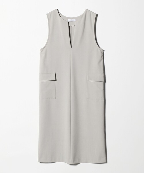 A DAY IN THE LIFE UNITED ARROWS(アデイインザライフユナイテッドアローズ)の「キーネック ジャンパースカート <A DAY IN THE LIFE>(ジャンパースカート・レディース・ナチュラル/グレー系/ネイビー・FREE)」の2枚目の写真
