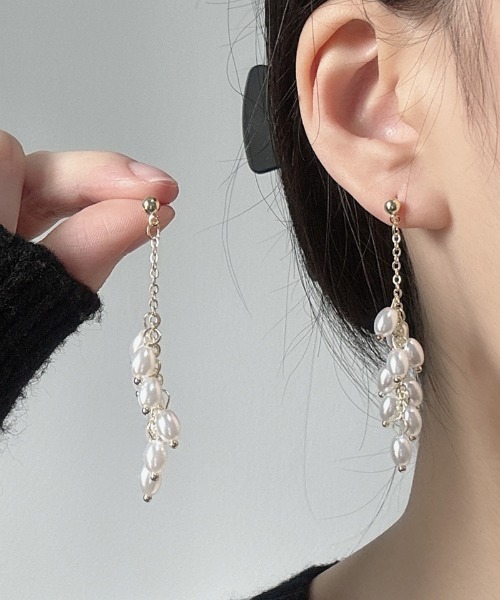 shoppinggo(ショッピングゴー)の「パールピアス 揺れる 結婚式 おしゃれ オフィス イヤリング シンプル(ピアス(両耳用)・レディース・ゴールド・FREE)」の8枚目の写真