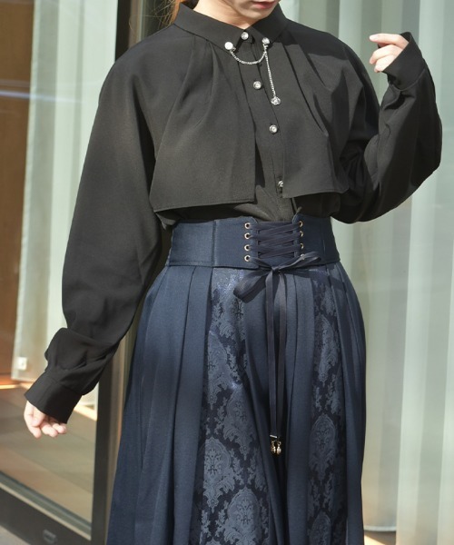 axes femme(アクシーズファム)の「チェーン付オーバーブラウス(シャツ/ブラウス・レディース・ホワイト/ミント/ブラック・FREE)」の7枚目の写真