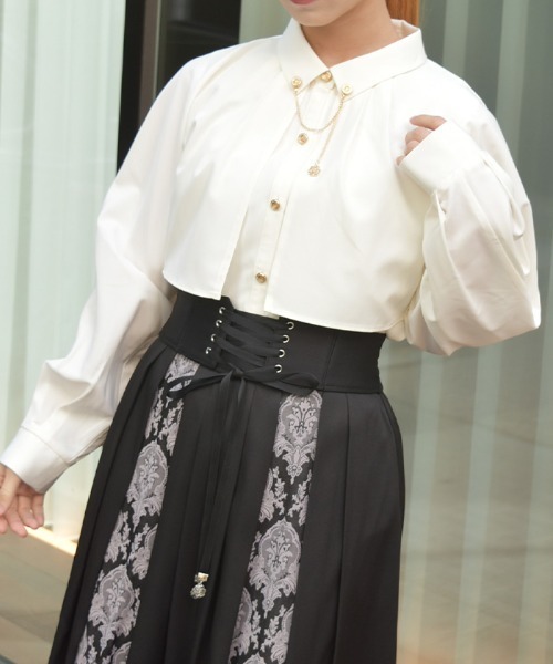 axes femme(アクシーズファム)の「チェーン付オーバーブラウス(シャツ/ブラウス・レディース・ホワイト/ミント/ブラック・FREE)」の9枚目の写真