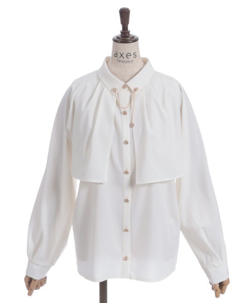 axes femme(アクシーズファム)の「チェーン付オーバーブラウス(シャツ/ブラウス・レディース・ホワイト/ミント/ブラック・FREE)」の10枚目の写真