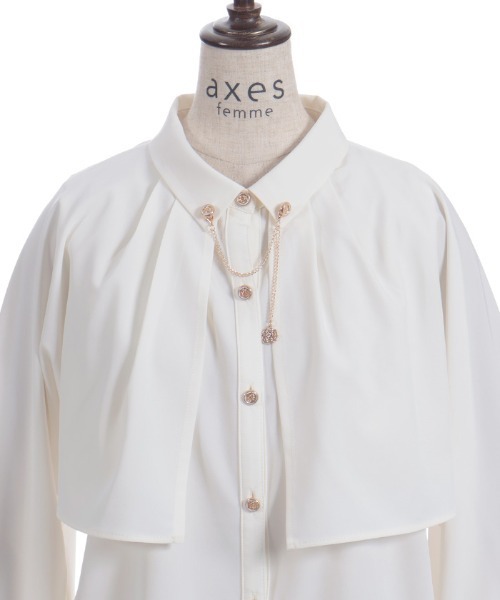 axes femme(アクシーズファム)の「チェーン付オーバーブラウス(シャツ/ブラウス・レディース・ホワイト/ミント/ブラック・FREE)」の13枚目の写真