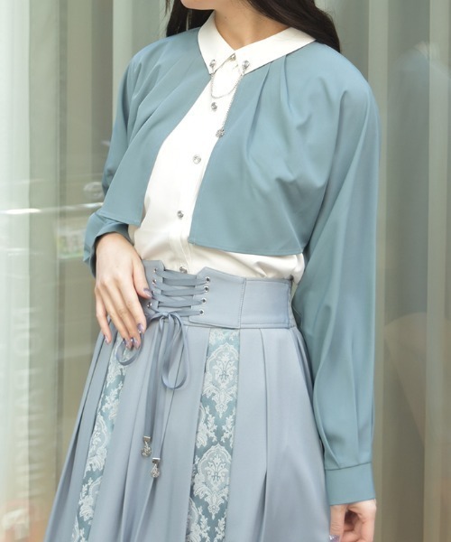 axes femme(アクシーズファム)の「チェーン付オーバーブラウス(シャツ/ブラウス・レディース・ホワイト/ミント/ブラック・FREE)」の4枚目の写真