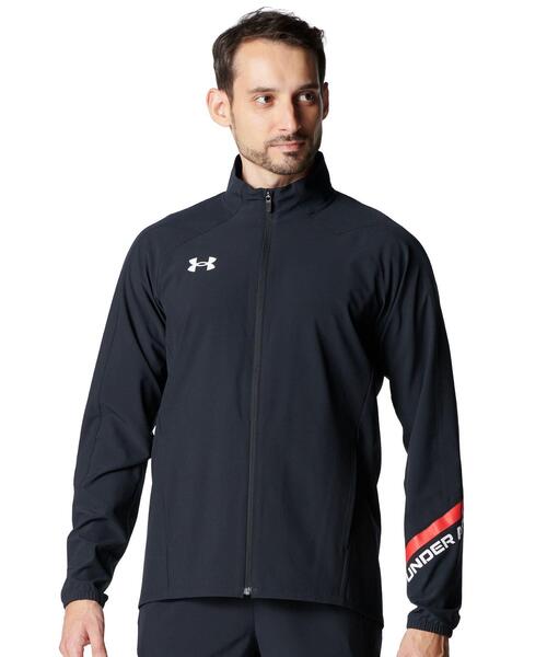 UNDER ARMOUR(アンダーアーマー)の「UAウーブン フルジップ ジャケット(トレーニング/メンズ)(その他アウター・メンズ・ブラック・L/M/XL/2XL/S)」の1枚目の写真