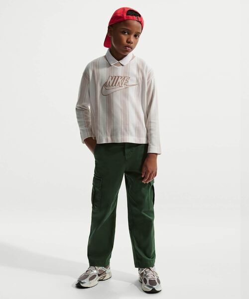 NIKE(ナイキ)の「ナイキ スポーツウェア コレクション ジュニア ロングスリーブ メッシュ ジャージー / Nike Sportswear Collection Big Kids' Long-Sleeve Mesh Jersey IF2304-104 Light Orewood Brown(ジャージ・キッズ・ブラウン系その他・160/150/140/130)」の7枚目の写真