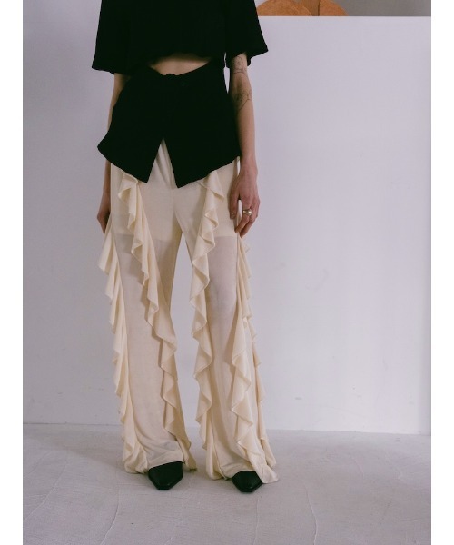 sahara（サハラ）の「【PRE ORDER】Spandex Raffle Pants（その他パンツ・レディース・ワイン/ブラック/アイボリー・FREE）」の4枚目の写真