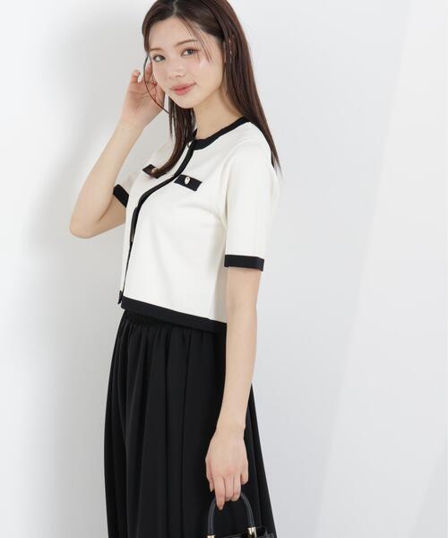 PROPORTION BODY DRESSING（プロポーションボディドレッシング）の「ハーフスリーブバイカラーニットカーディガン / 1216174306（カーディガン/ボレロ・レディース・ネイビー/ベージュ/ホワイト系その他・MEDIUM/SMALL）」の10枚目の写真
