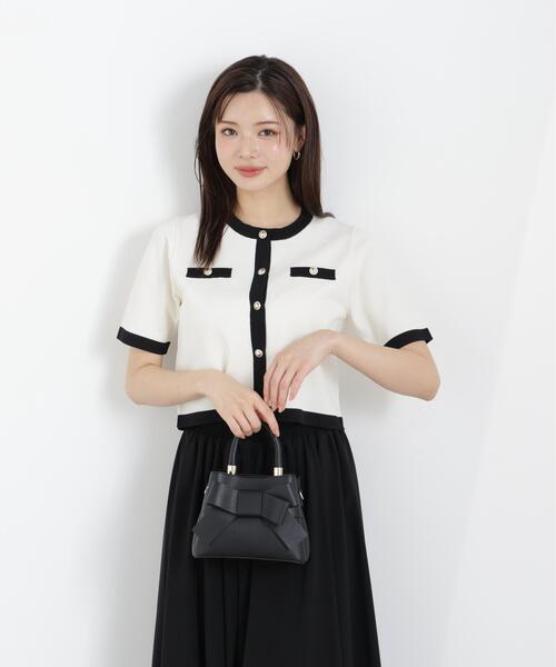 PROPORTION BODY DRESSING（プロポーションボディドレッシング）の「ハーフスリーブバイカラーニットカーディガン / 1216174306（カーディガン/ボレロ・レディース・ネイビー/ベージュ/ホワイト系その他・MEDIUM/SMALL）」の14枚目の写真